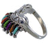Silver And Multicolor Needlepoint Ring Size 6-3/4 PX43577